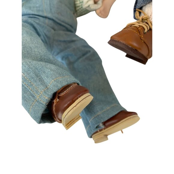 VTG 90s Danbury Mint Americana Farm Porcelain Bendable Dolls Set Of 3 L10133 - Picture 6 of 7